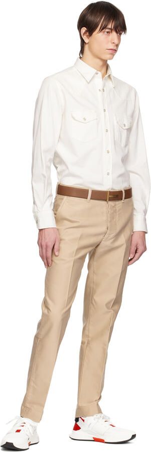 TOM FORD White & Red Jago Sneakers - Picture 4