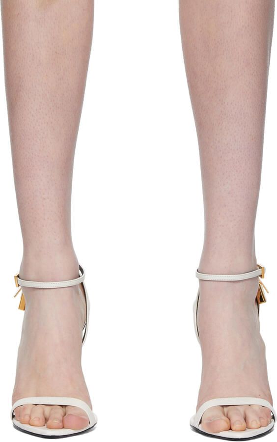 TOM FORD White Padlock 105 Heeled Sandals - Picture 2