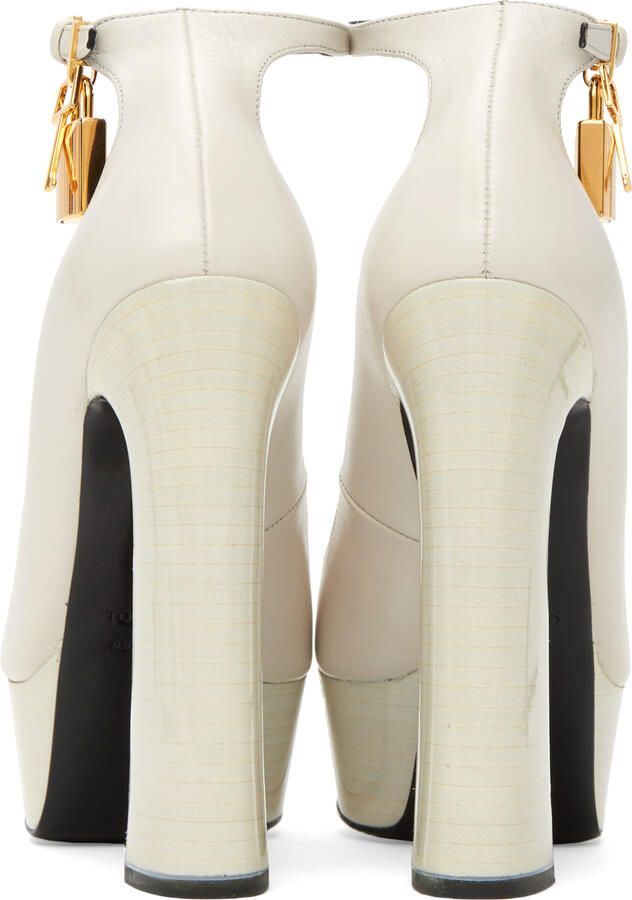 TOM FORD White Peep Toe Platform Pumps - Picture 5