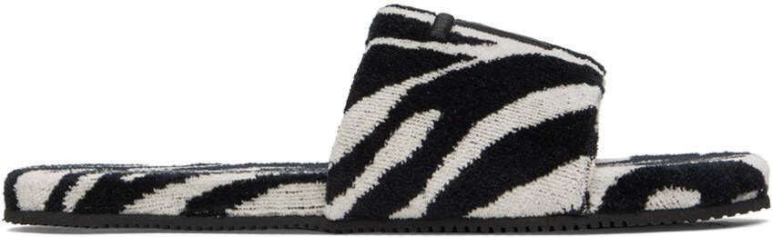 TOM FORD White & Black Harrison Slippers - Picture 4