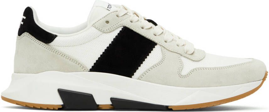 TOM FORD White & Gray Jagga Sneakers - Picture 5