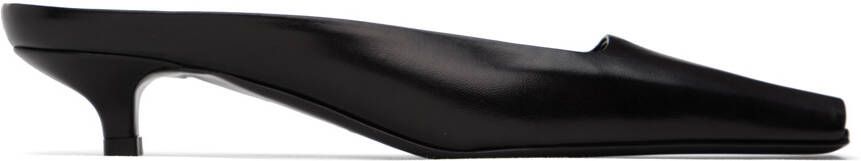 Totême Black Leather Heeled Mules - Picture 3
