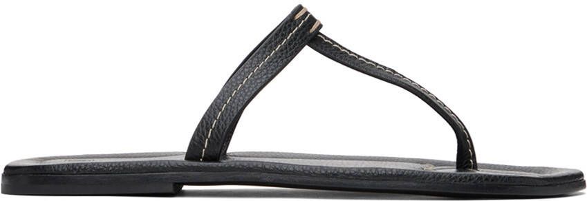 Totême Black 'The T-Strap' Sandals - Picture 5