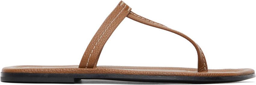 Totême Tan 'The T-Strap' Sandals - Picture 3