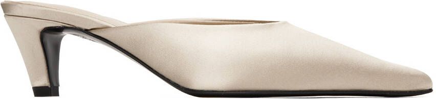 TOTEME Beige 'The Satin Mule' Heels - Picture 5