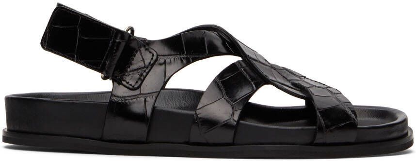 Totême Black Chunky Flat Sandals