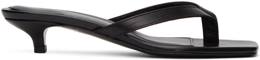 TOTEME Black 'The Flip-Flop' Heeled Sandals - Picture 6