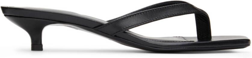 TOTEME Black Heeled Flip Flops - Picture 5