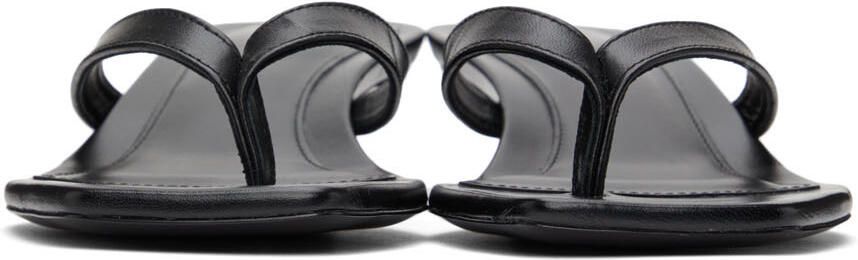 TOTEME Black Heeled Flip Flops - Picture 3