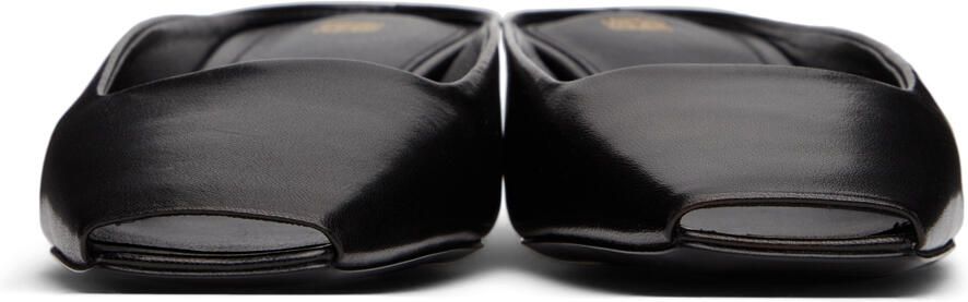 Totême Black Leather Heeled Mules - Picture 4
