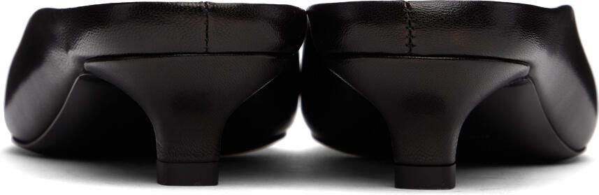 Totême Black Leather Heeled Mules