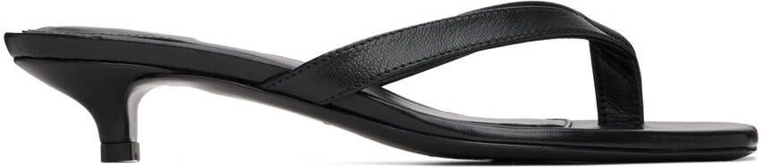 TOTEME Black 'The Flip-Flop' Heeled Sandals - Picture 4
