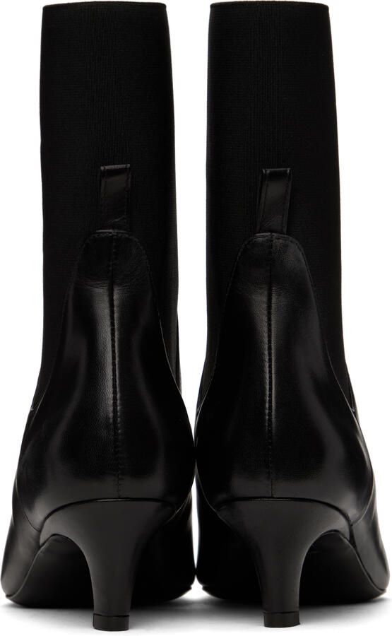 Totême Black Mid Heel Ankle Boots - Picture 3
