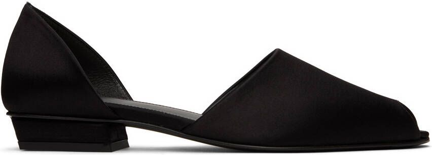 TOTEME Black 'The Peep-Toe' Slippers - Picture 5