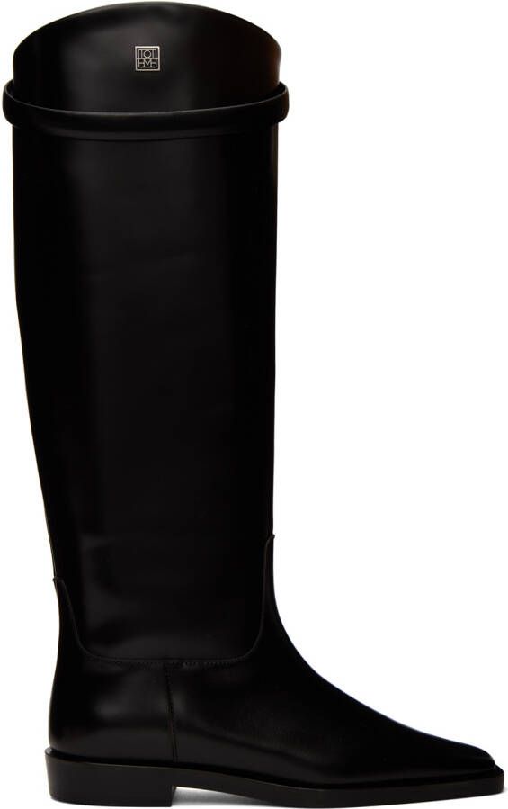 TOTEME Black 'The Riding' Tall Boots - Picture 5