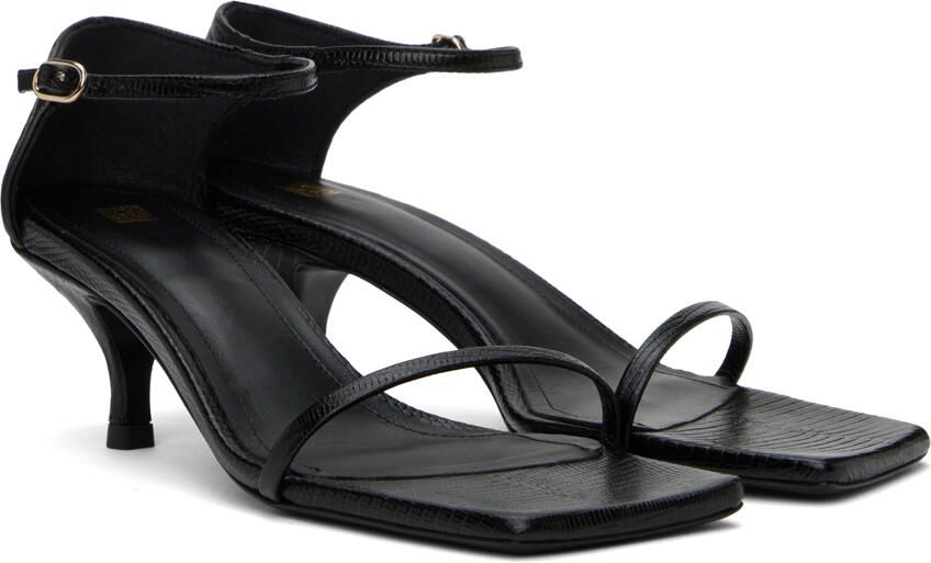 TOTEME Black 'The Strappy' Heeled Sandals - Picture 2