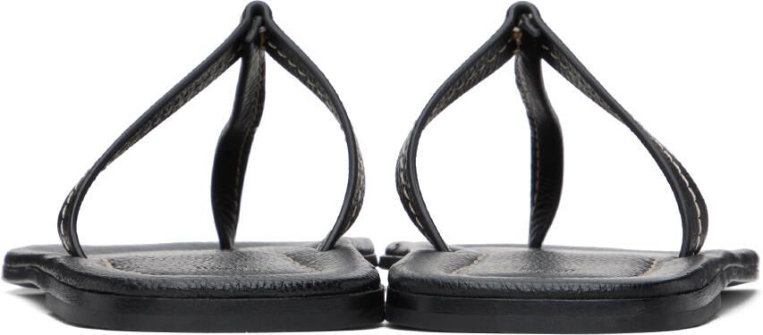 Totême Black 'The T-Strap' Sandals - Picture 2