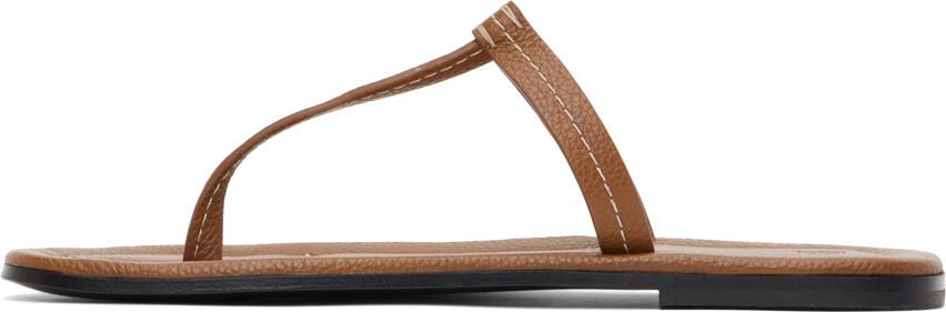 Totême Tan 'The T-Strap' Sandals - Picture 4