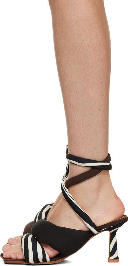 Ugo Paulon Black & Brown Yuri 2 Heeled Sandals - Picture 3