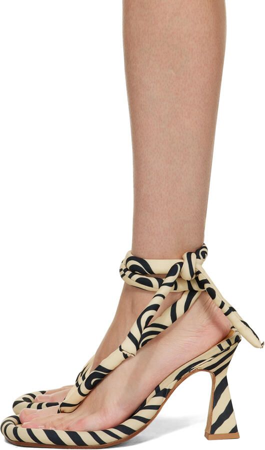 Ugo Paulon SSENSE Exclusive Beige Gibbs Heeled Sandals - Picture 3