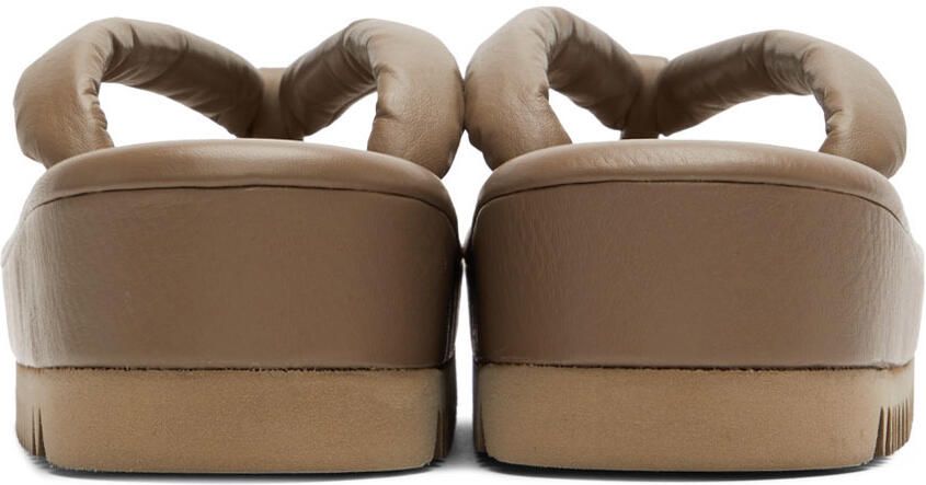 UNDERCOVER Beige Leather Flip Flops