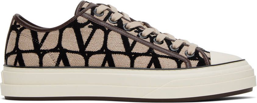 Valentino Garavani Beige & Black Totaloop Sneaker - Picture 5