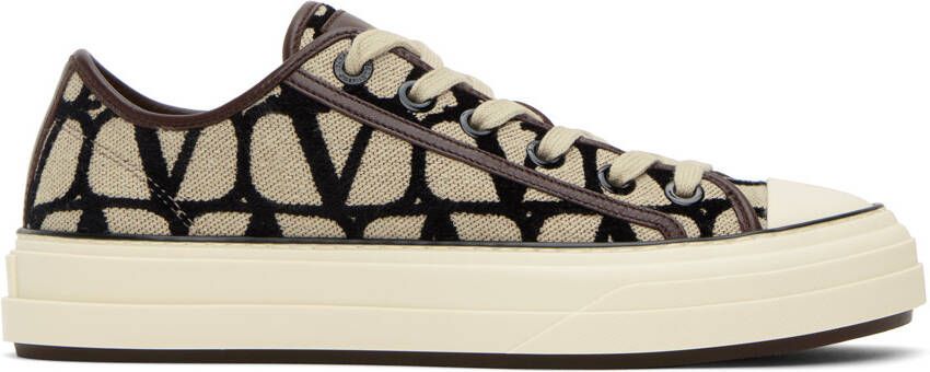 Valentino Garavani Beige Iconographe Sneakers - Picture 4