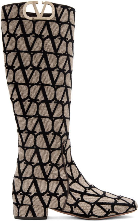 Valentino Garavani Beige VLogo 30 Boots - Picture 5