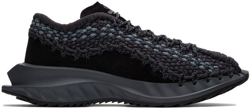 Valentino Garavani Black & Gray Crotchet Sneakers