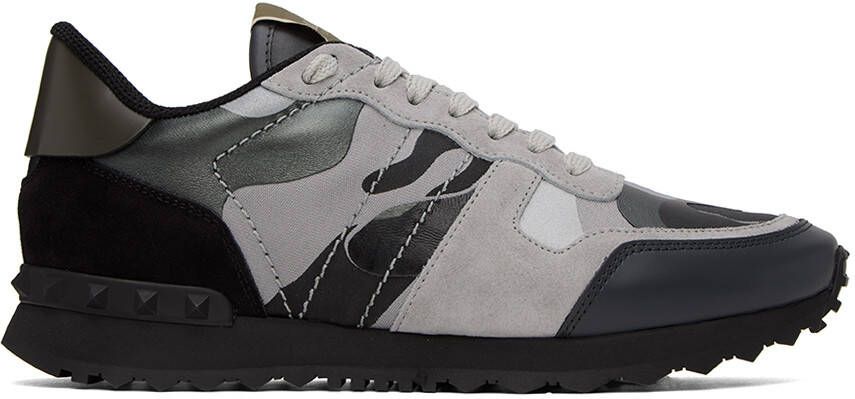Valentino Garavani Black & Gray Rockrunner Sneakers - Picture 5