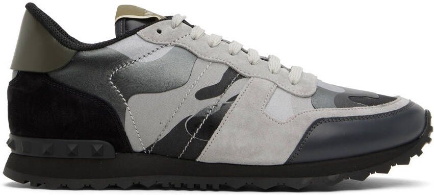 Valentino Garavani Black & Gray Rockrunner Sneakers - Picture 5