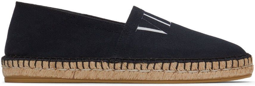 Valentino Garavani Black Canvas VLTN Espadrilles - Picture 5