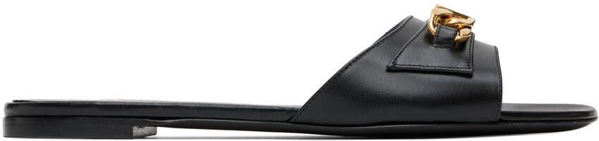 Valentino Garavani Black Chain Slides - Picture 5
