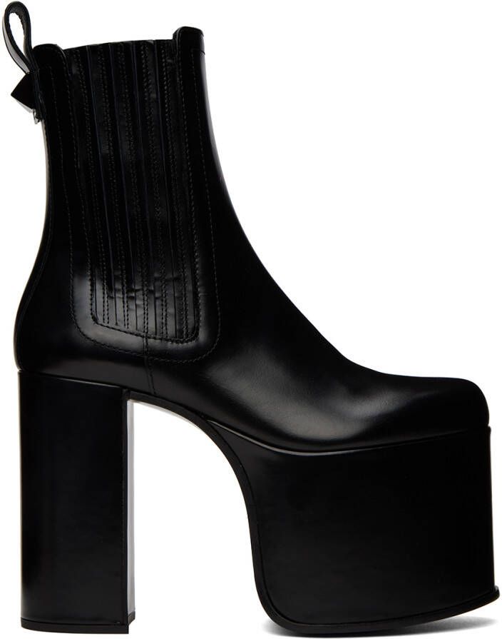 Valentino Garavani Black Club Platform Boots - Picture 5