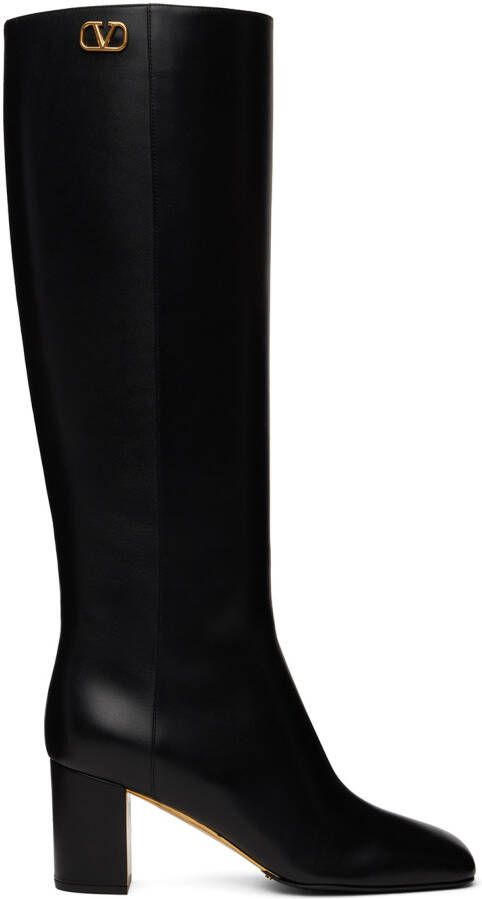 Valentino Garavani Black Golden Walk Boots - Picture 5
