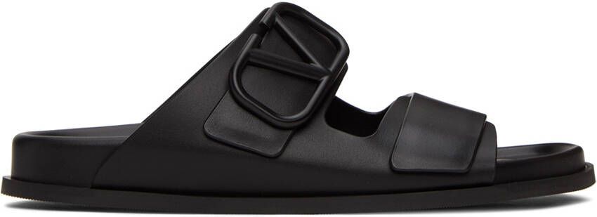 Valentino Garavani Black Molded Slides - Picture 5