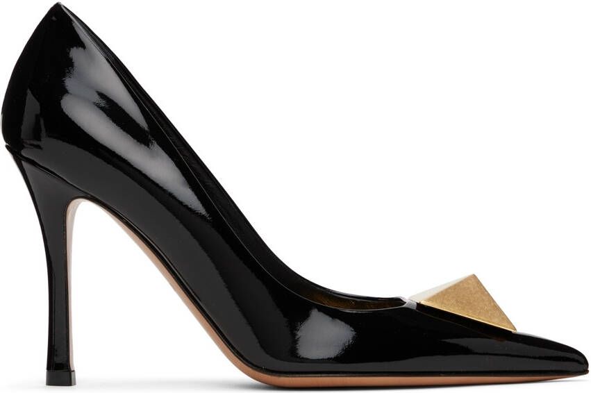 Valentino Garavani Black One Stud Heels - Picture 5