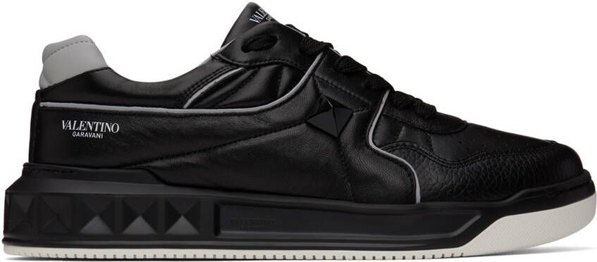 Valentino Garavani Black One Stud Low-Top Sneakers
