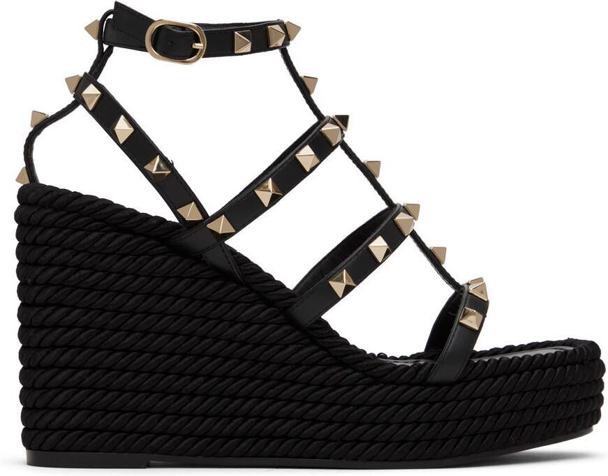 Valentino Garavani Black Rockstud 95 Heeled Sandals - Picture 5