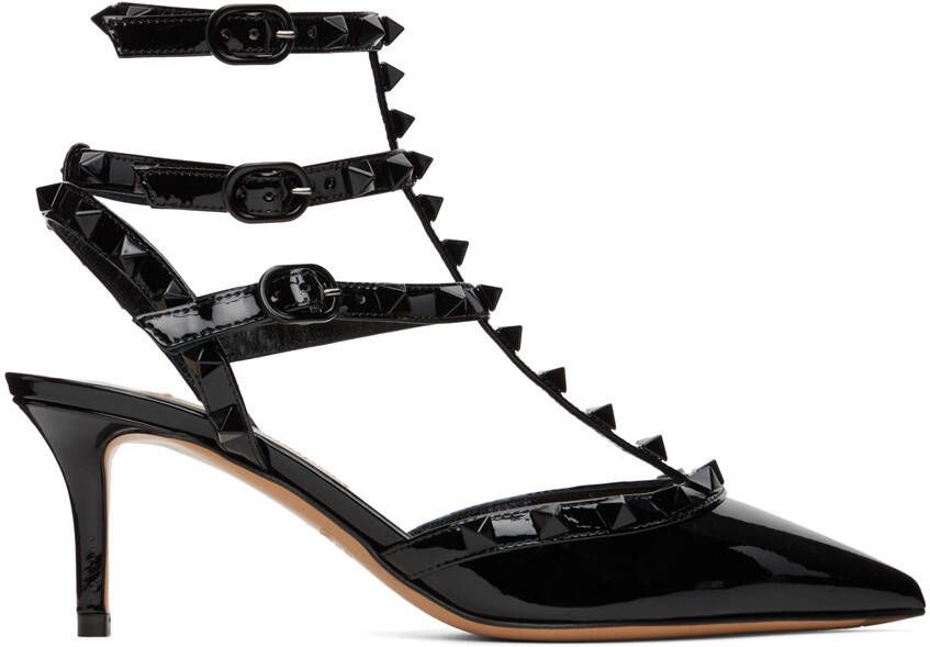 Valentino Garavani Black Rockstud Caged Heels - Picture 5
