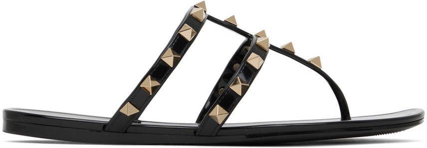 Valentino Garavani Black Rockstud Sandals - Picture 5