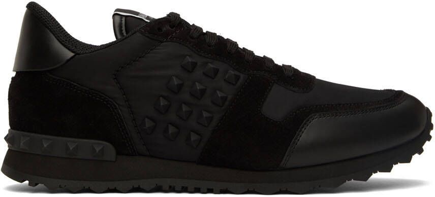 Valentino Garavani Black Rockstud Sneakers - Picture 5