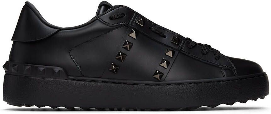 Valentino Garavani Black Rockstud Untitled Open Sneakers - Picture 3