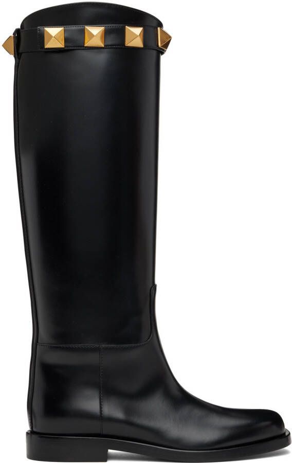 Valentino Garavani Black Roman Stud Boots
