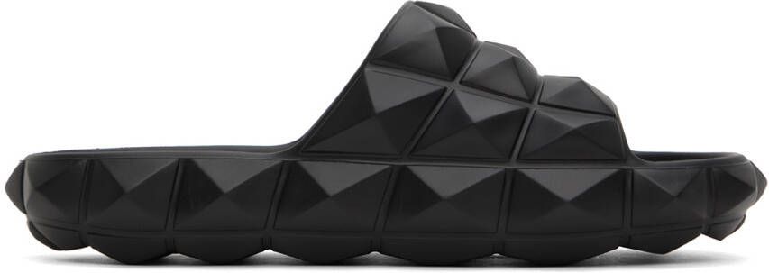 Valentino Garavani Black Roman Stud Turtle Slides