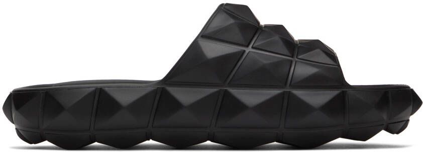 Valentino Garavani Black Roman Stud Turtle Slides