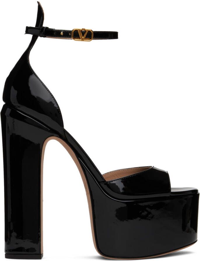 Valentino Garavani Black Tan-Go 155 Heeled Sandals - Picture 5