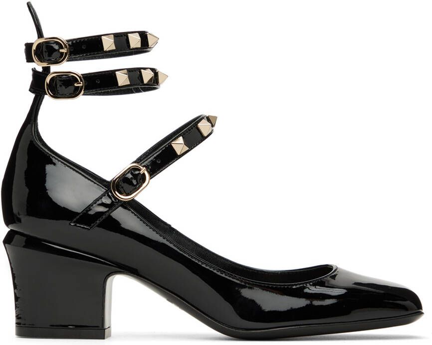 Valentino Garavani Black Tan-Go Heels - Picture 5