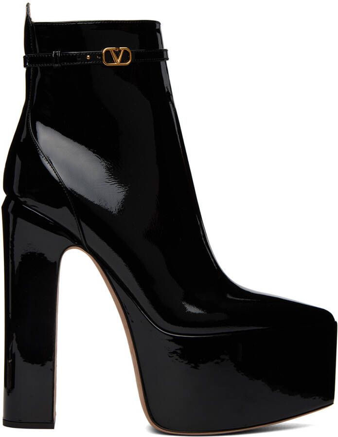 Valentino Garavani Black Tan-Go Platform Boots