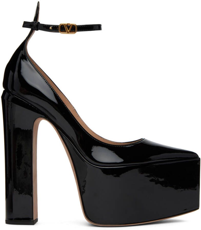Valentino Garavani Black Tan-Go Platform Heels - Picture 4